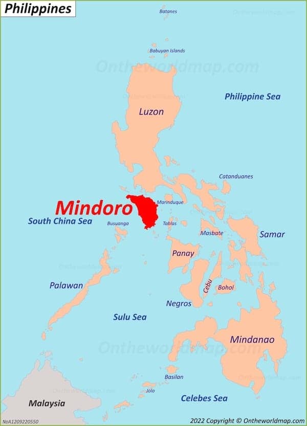 mindoro location on the philippines map