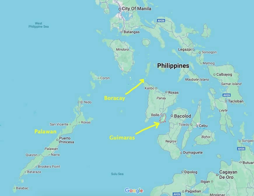 guimaras location map in philippines